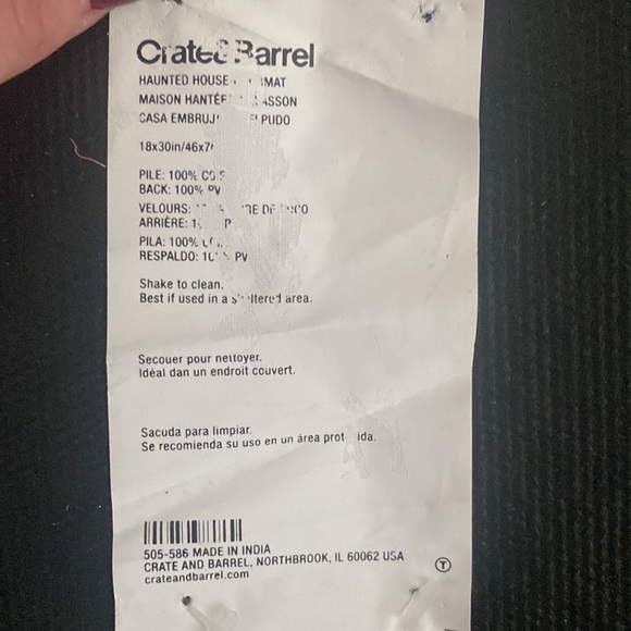 BNWT Crate & Barrel Haunted House Halloween Coir Doormat - Picture 3 of 3